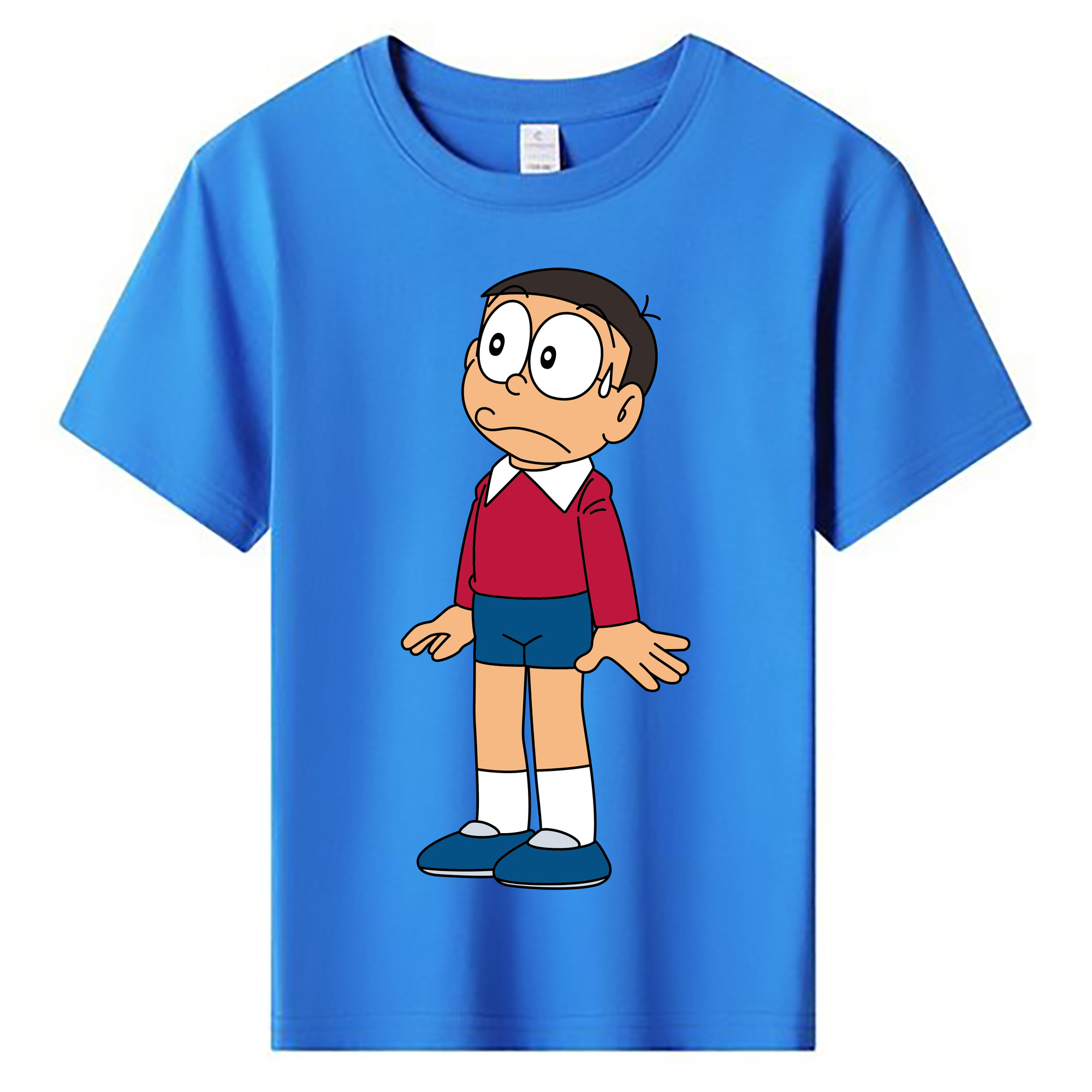 （画像用） ドラえもん 野比 のび太 Doraemon Nobita Nobi 綿100％キッズTシャツ（フロントプリント）